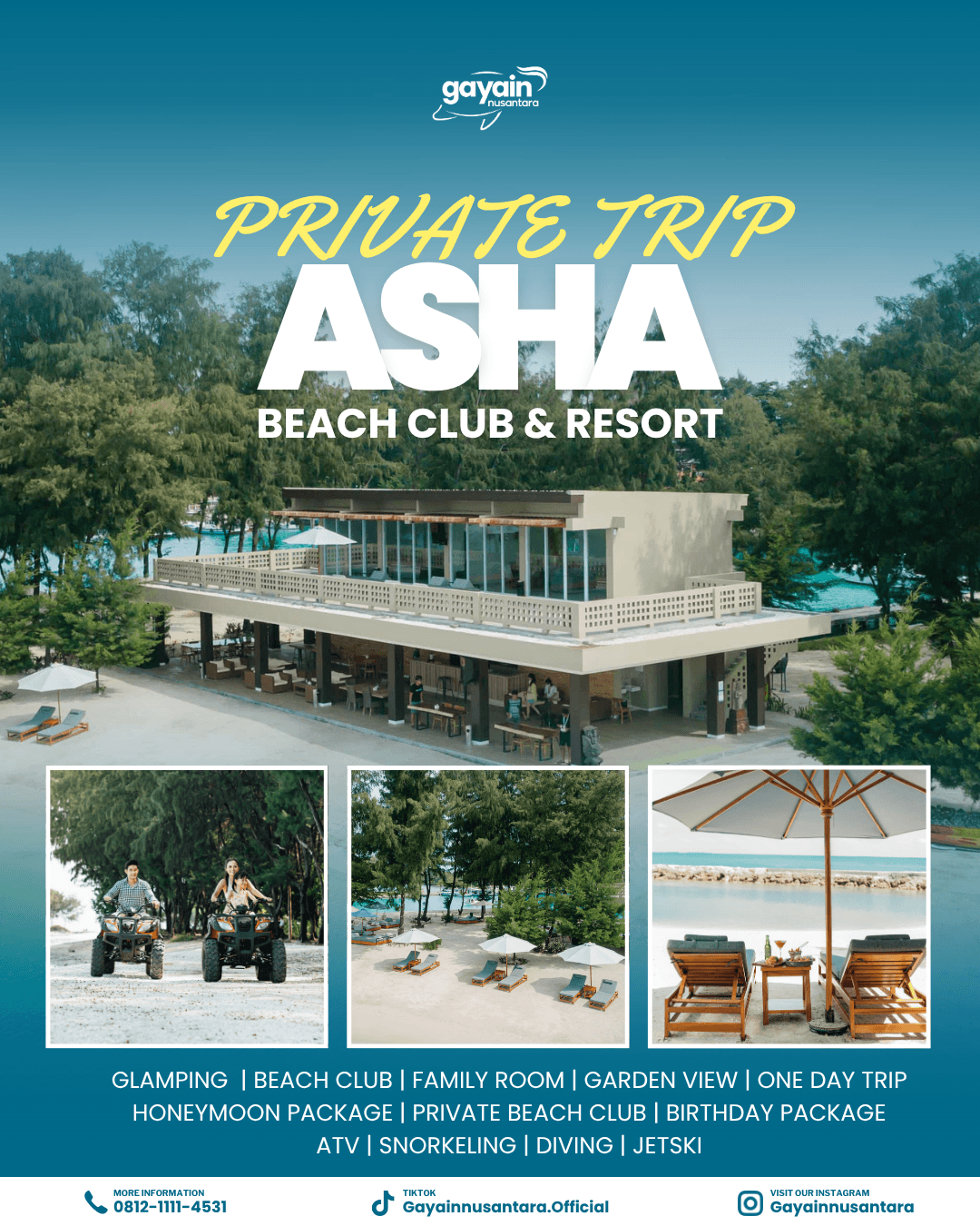 Asha Beach Club & Resort beachfront on Pulau Payung