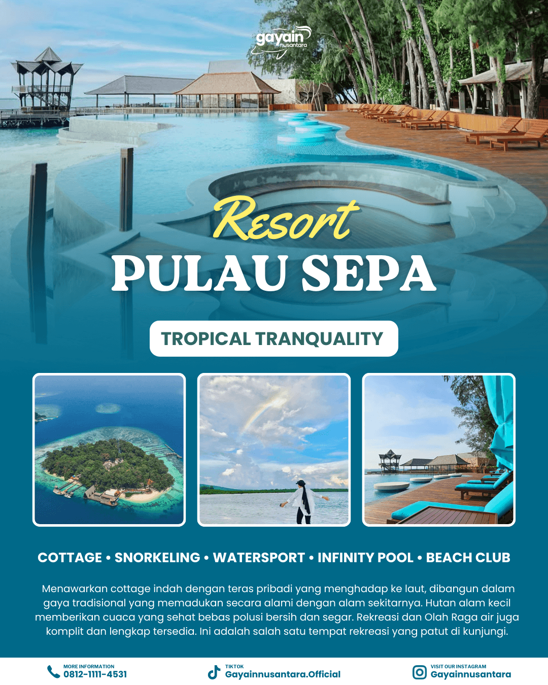 Pulau Sepa Resort white sand beach